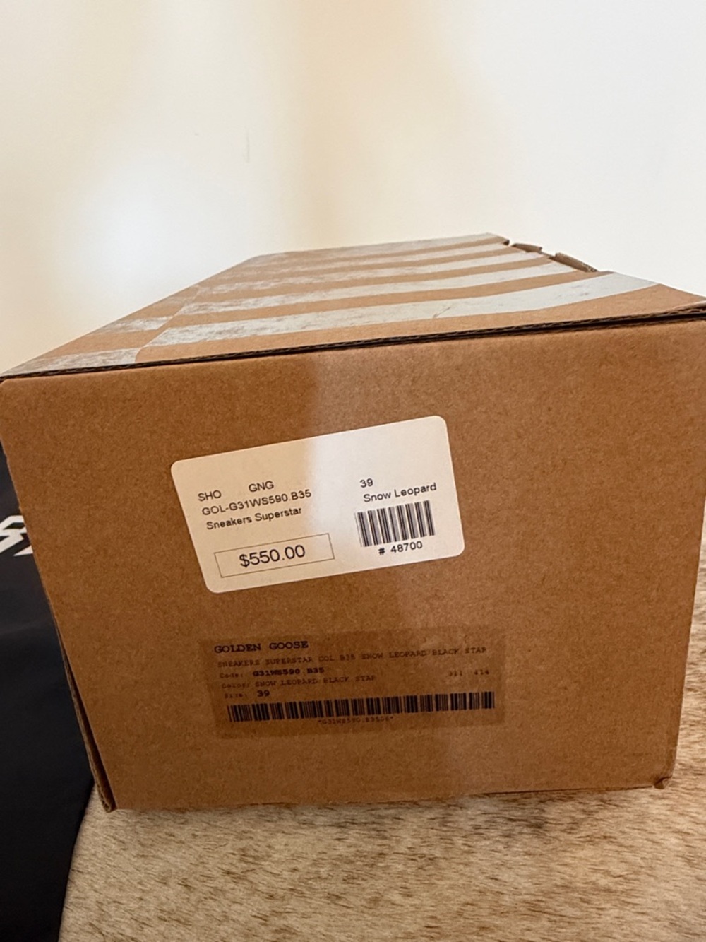 Golden Goose Leopard Pony Hair Sneakers in Tan, Black & White - Picture 5 of 5